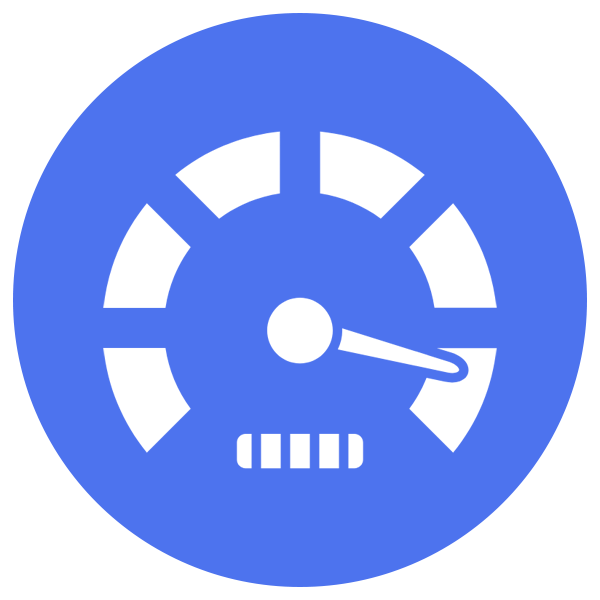carsDNA.com - White speedometer icon on a blue circle background